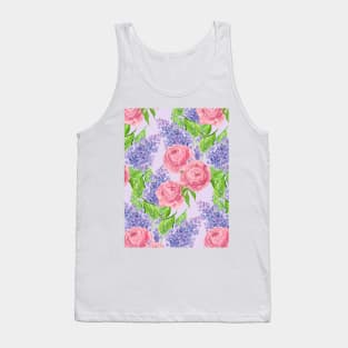 Watercolor peonies and lilacs Tank Top